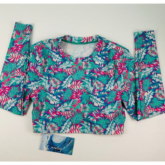NWT Poetry in Ocean Tropical Long Sleeve Bikini Set Size M Juniors - Picture 4 of 11